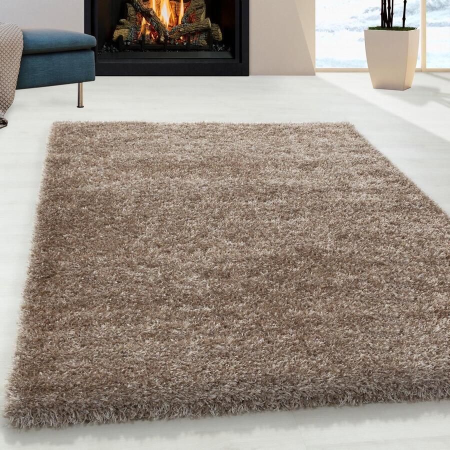 Flycarpets Nox Vloerkleed Hoogpolig Taupe 160x230 cm Woonkamer Tapijt