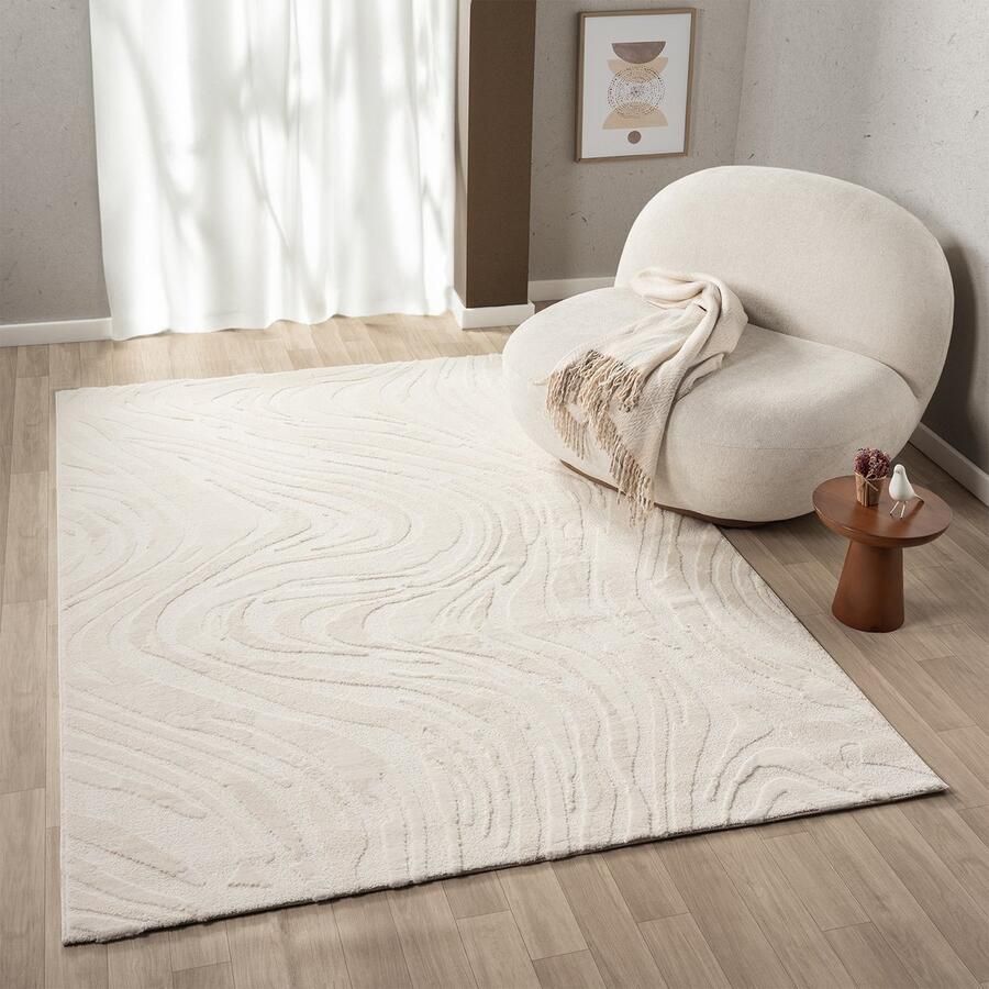 Flycarpets Petronia Modern Vloerkleed Creme 120x170 cm