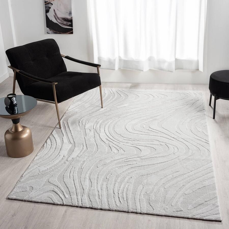 Flycarpets Petronia Modern Vloerkleed Grijs 80x150 cm