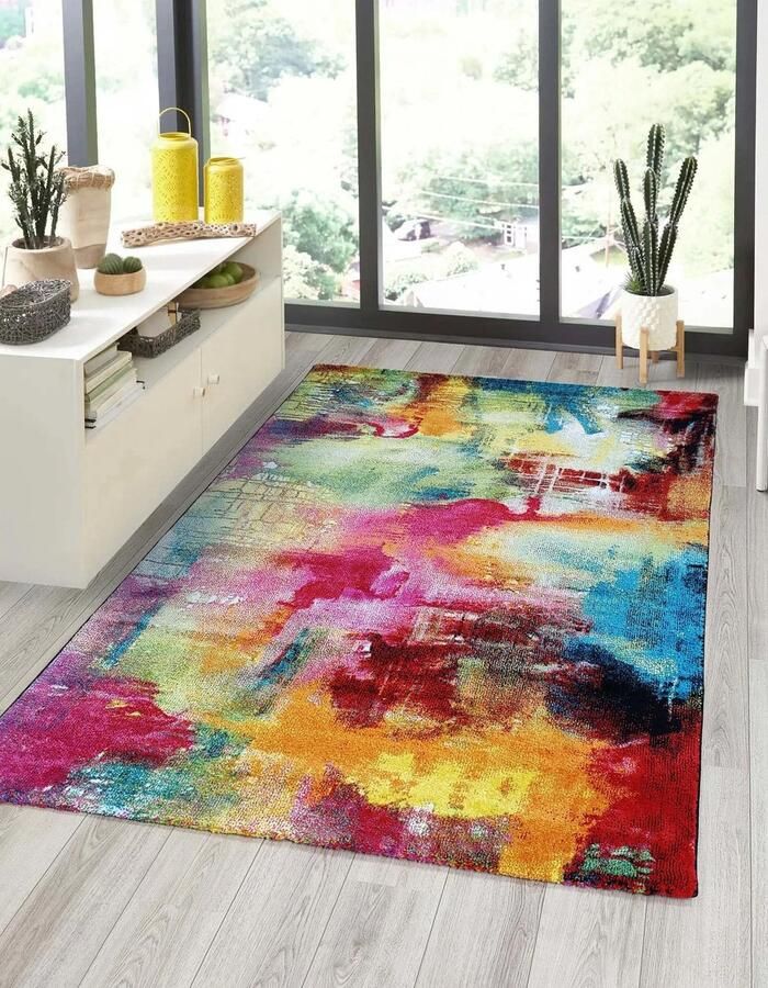 Flycarpets Vernazza Vloerkleed Kleurrijk Abstract 240x340 cm Laagpolig Tapijt Woonkamer