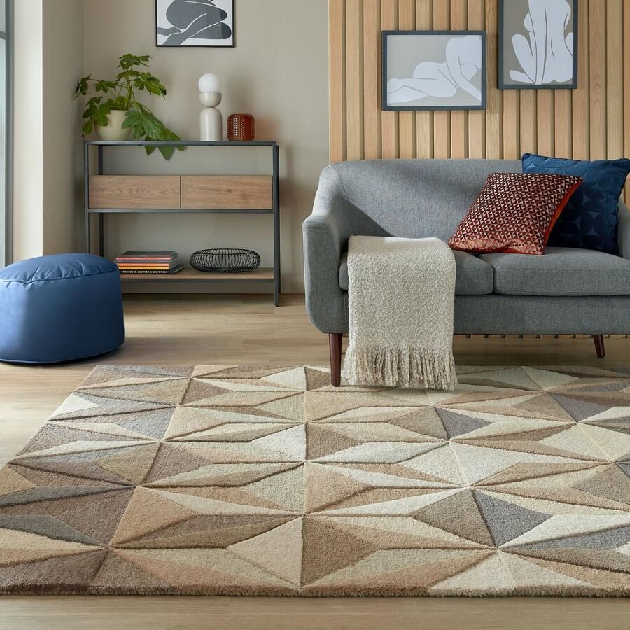 Flycarpets Reverie vloerkleed Laagpolig 100% Wol Modern Beige Bruin 160 x 230 cm
