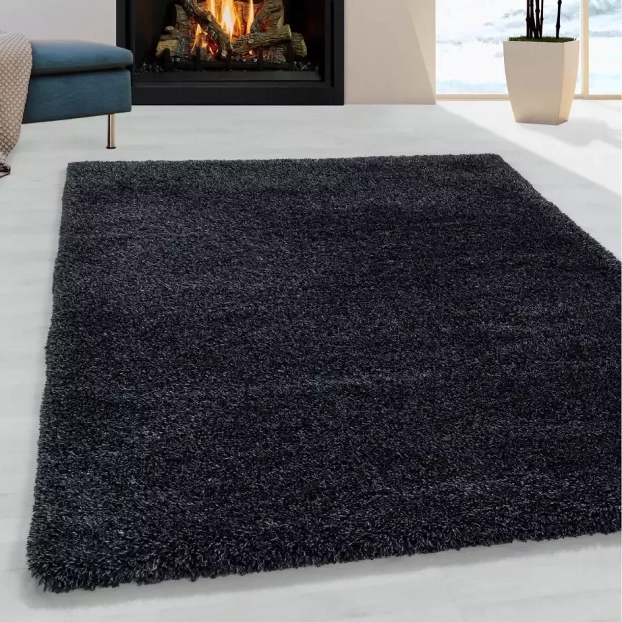 Flycarpets Fycarpets Luna Vloerkleed Luna 200x290cm Antraciet Hoogpolig