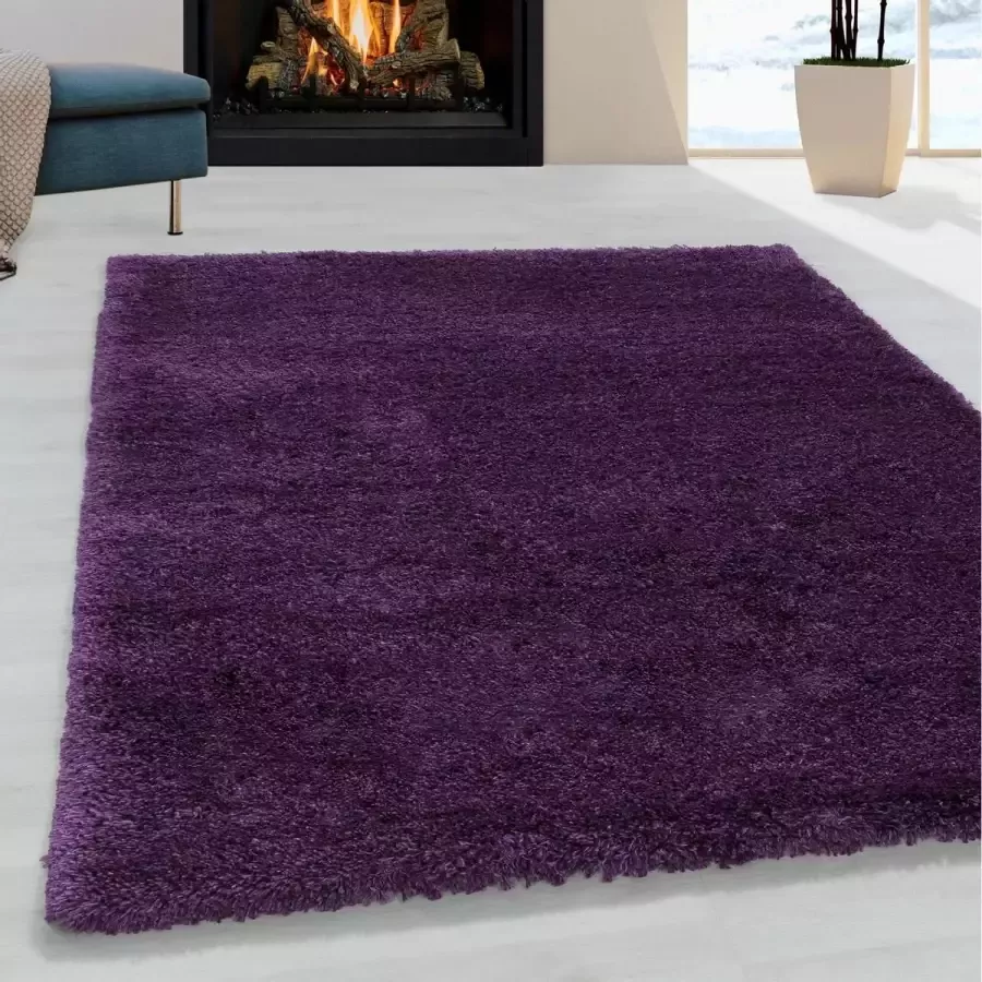 Flycarpets Fycarpets Luna Vloerkleed Luna 80x150cm Paars Hoogpolig