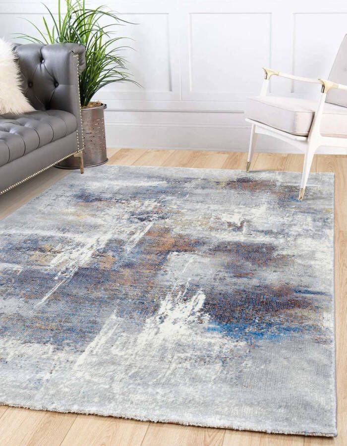 Flycarpets Grace Vloerkleed Grijs Blauw Laagpolig 120x170 cm