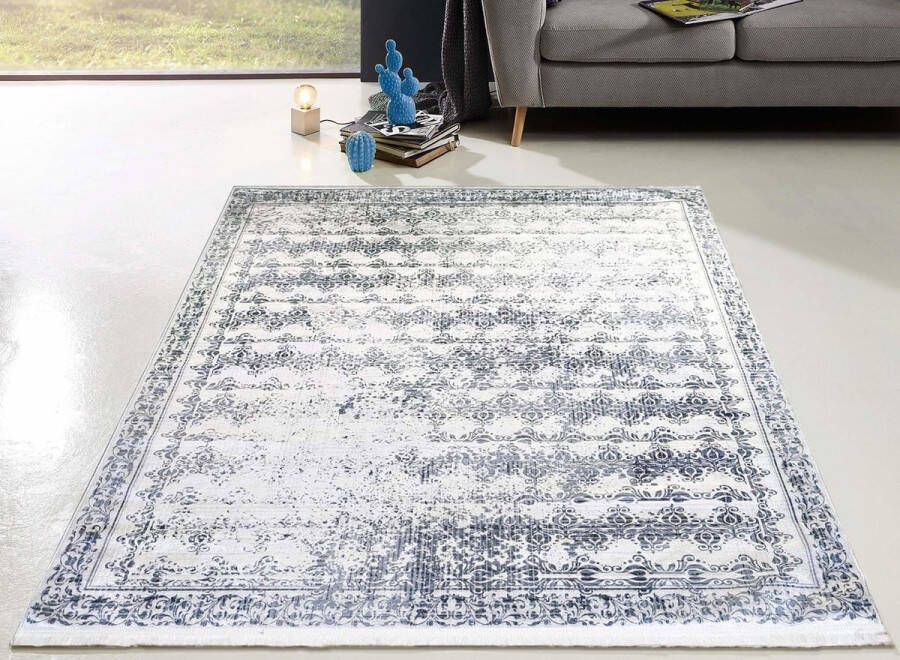 Flycarpets Hana Wasbaar Vintage Vloerkleed Grijs Laagpolig Tapijt Woonkamer 200x290 cm