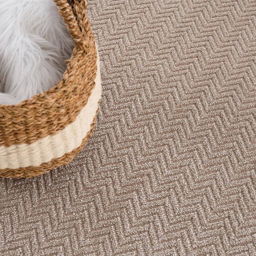 Flycarpets Junius Modern Beige Vloerkleed Effen Motief Beige Afmeting: 160x230 cm Voor in de woonkamer Laagpolig