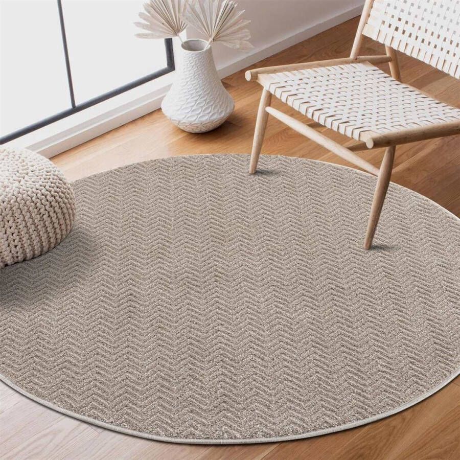 Flycarpets Junius Modern Beige Vloerkleed Effen Motief Beige Afmeting: 80x150 cm Loper voor in de gang keuken of slaapkamer Laagpolig