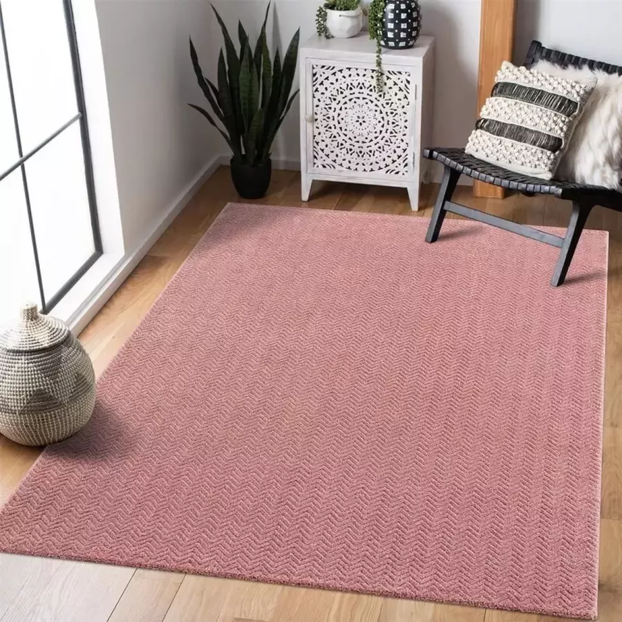 Flycarpets Junius Modern Effen Motief Vloerkleed Roze 160 cm Rond - Foto 3