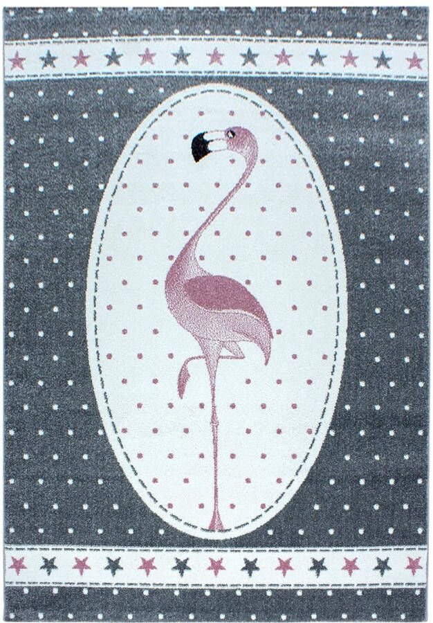 Flycarpets Kids Kinderkamer Flamingo Roze Vloerkleed 200x290 cm