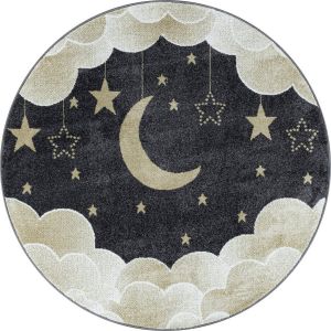 Flycarpets KIDS KINDERKAMER ROND GEEL VLOERKLEED EENHOORN
