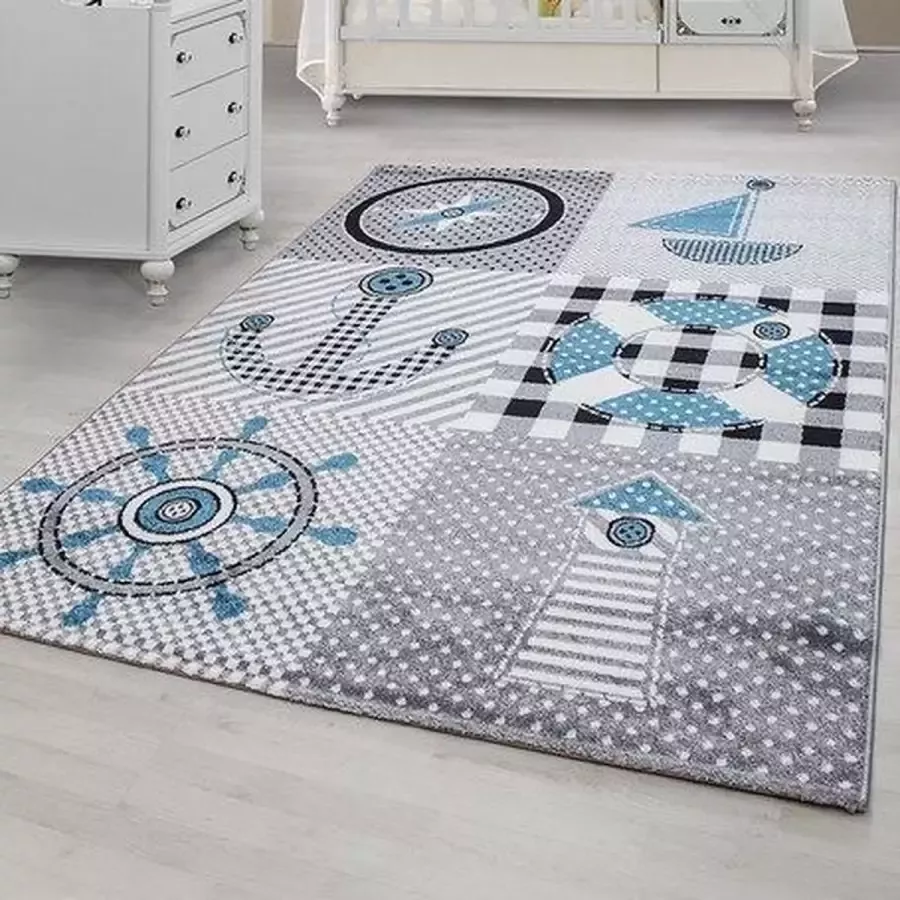 FlyCarpets Kids Vloerkleed Blauw - Foto 1