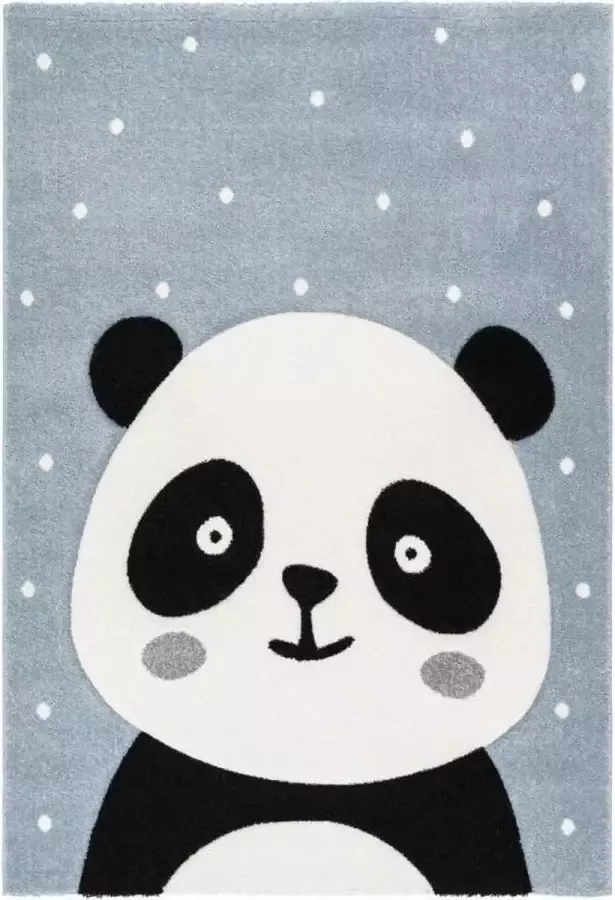 Flycarpets Kids Vloerkleed Kinderkamer Panda Speelmat 120x170 cm Blauw