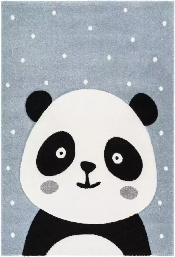 Flycarpets Kids Vloerkleed Kinderkamer Panda Speelmat 80x150 cm Blauw