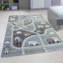 Flycarpets Kids Vloerkleed Kinderkamer Stad Speelkleed Pastel Multi Kleuren 120x170 cm - Thumbnail 2