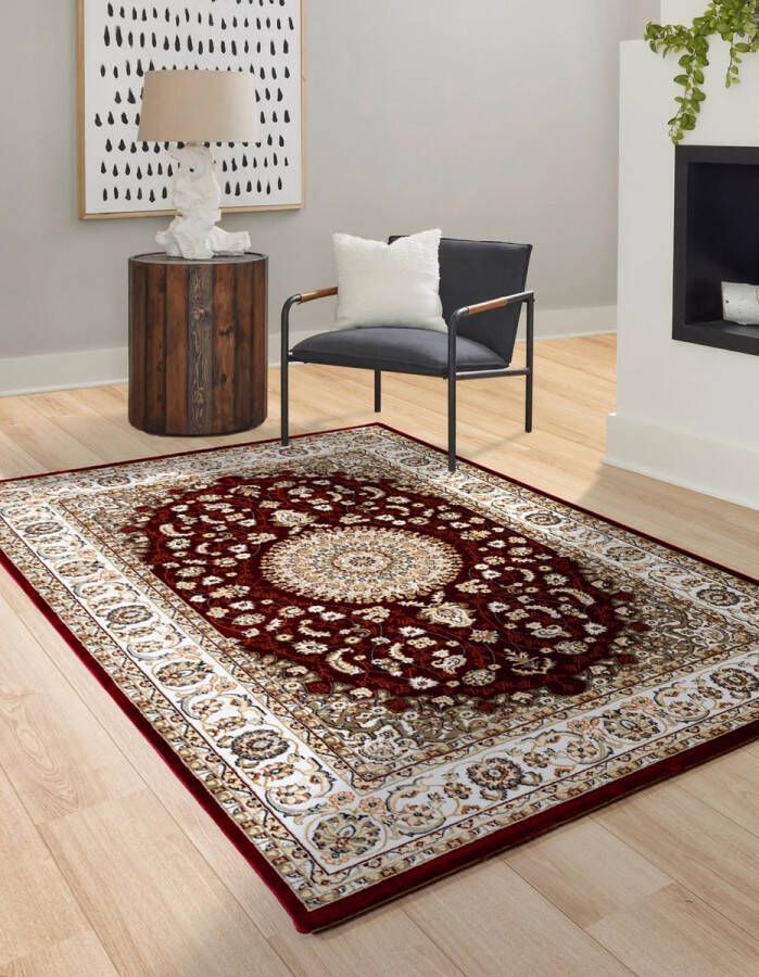 flycarpets Klassiek Rood Vloerkleed Alcon Oosters motief Perzisch Tapijt Woonkamer 160x230 cm