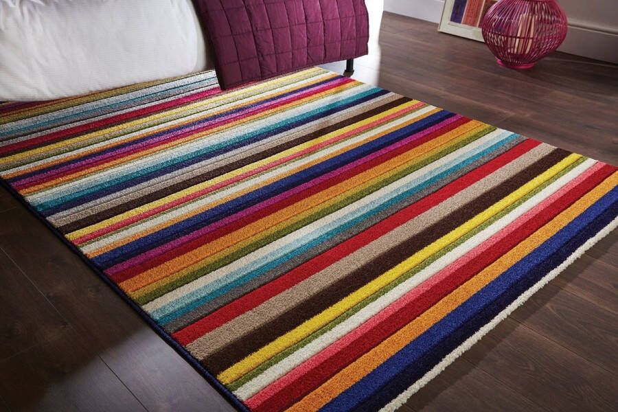 Flycarpets Kleurrijk Vloerkleed Tango Laagpolig Gestreept Multi 120x170 cm