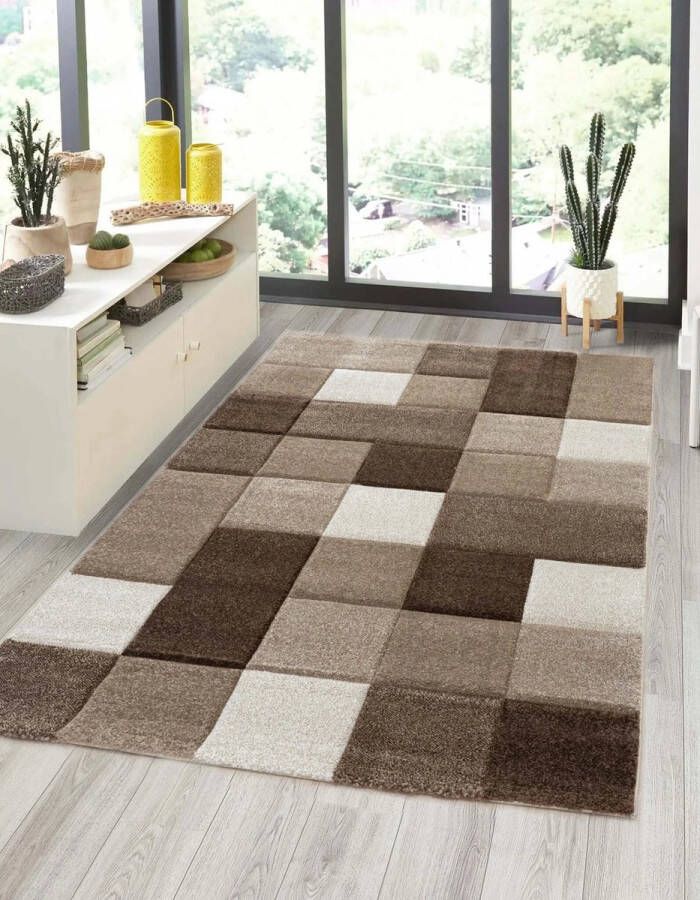 Flycarpets Kristal Modern Vloerkleed 120x170cm Bruin