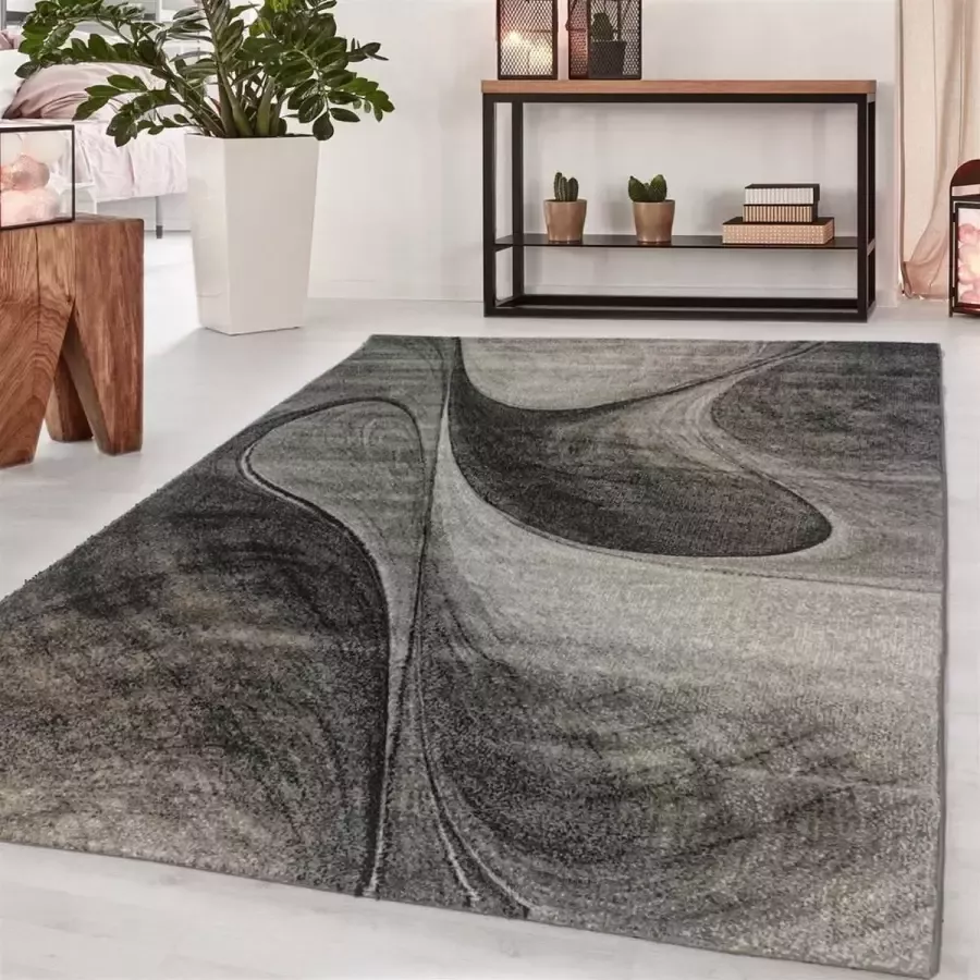 Flycarpets Kristal Modern Vloerkleed 160x230cm Grijs
