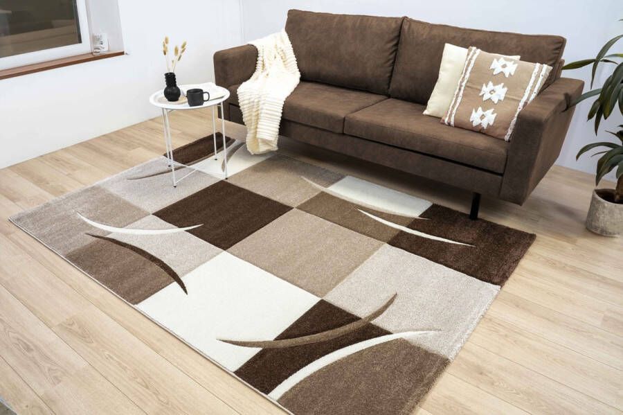 Flycarpets Kristal Modern Vloerkleed 200x290cm Bruin