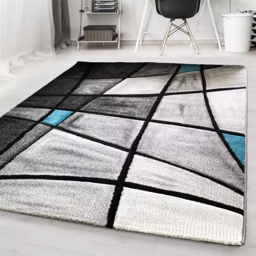 Flycarpets Kristal Modern Vloerkleed 200x290cm Grijs Blauw - Foto 2