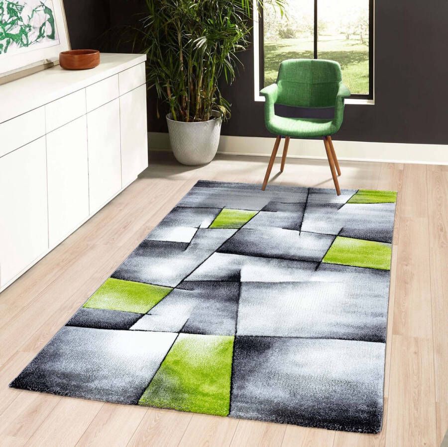 Flycarpets Kristal Modern Vloerkleed 200x290cm Groen