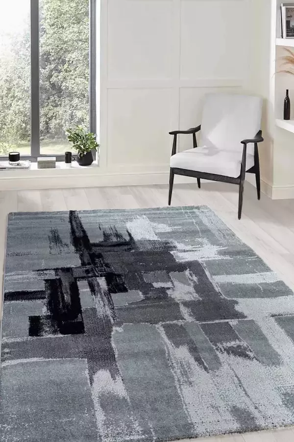 Flycarpets Lima Vloerkleed 120x170 cm Grijs Polypropyleen Voor binnen Rechthoek Modern Woonkamer Laagpolig