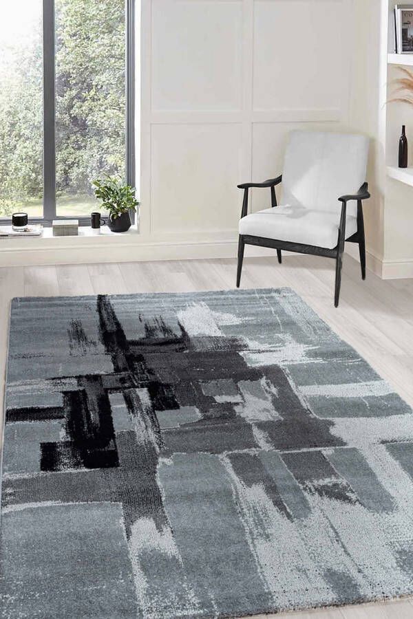 flycarpets Lima Vloerkleed 200x290 cm Grijs Polypropyleen Voor binnen Rechthoek Modern Woonkamer Laagpolig