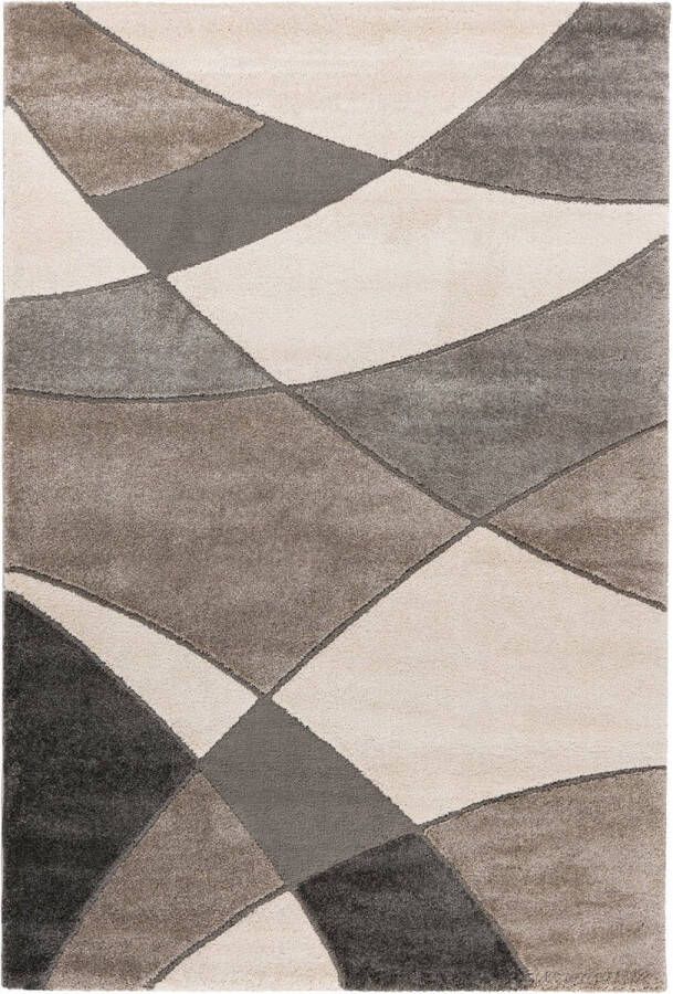 Flycarpets Livia Designer- Taupe Vloerkleed Laagpolig Tapijt Woonkamer 240x340 cm