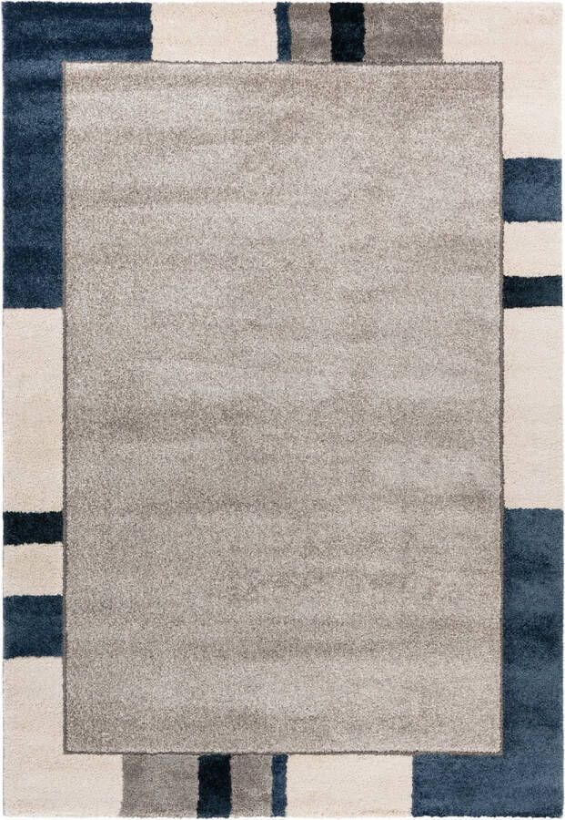 flycarpets Livia Donkerblauw Navy Vloerkleed Laagpolig Tapijt Woonkamer 200x290 cm