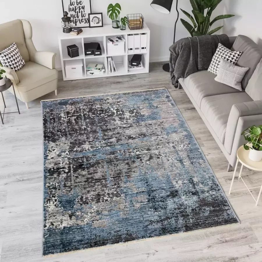 Flycarpets LORENZO VINTAGE GRIJS BLAUW VLOERKLEED