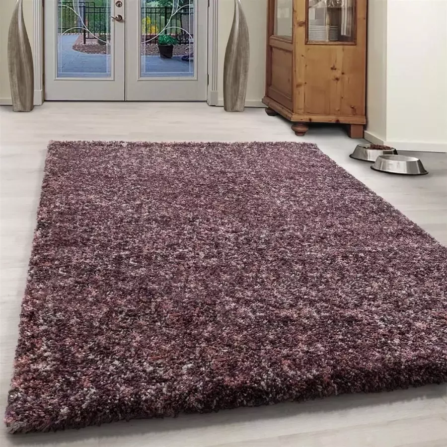 Flycarpets Lorium Vloerkleed 120x170 cm Roze Paars Cream- Hoogpolig