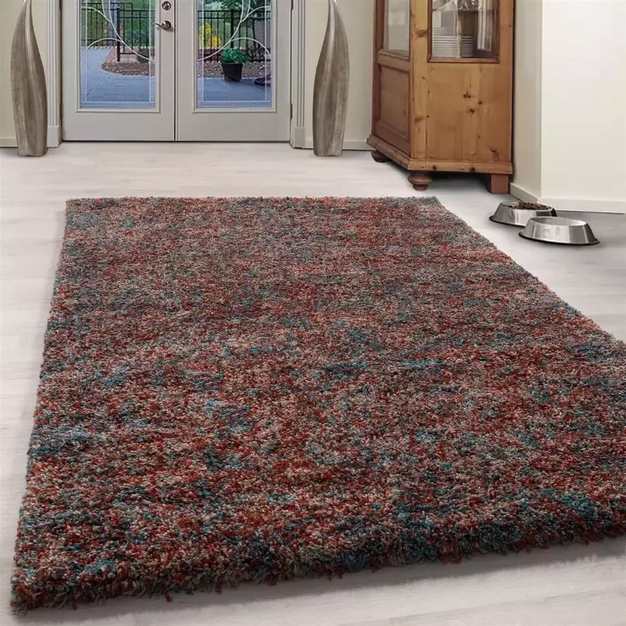 FlyCarpets Lorium Hoogpolig Vloerkleed Terra Blauw Beige 120x170 cm