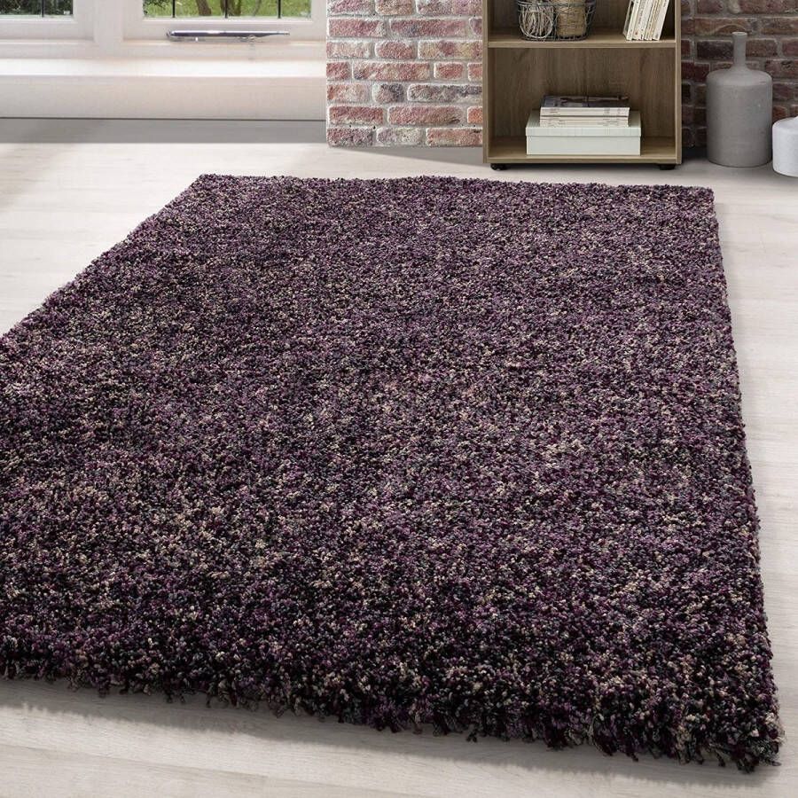 Flycarpets Lorium Vloerkleed Paars Grijs Hoogpolig 280x380 cm