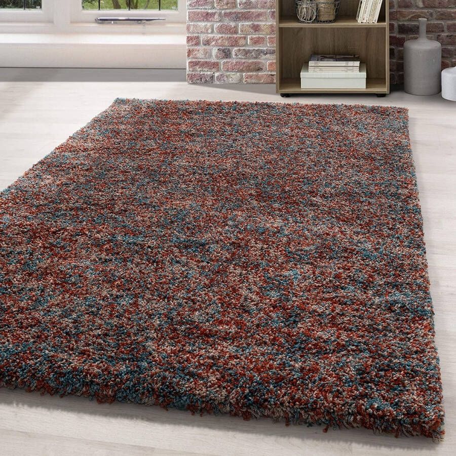 Flycarpets Lorium Vloerkleed Terra Blauw Beige Hoogpolig 240x340 cm