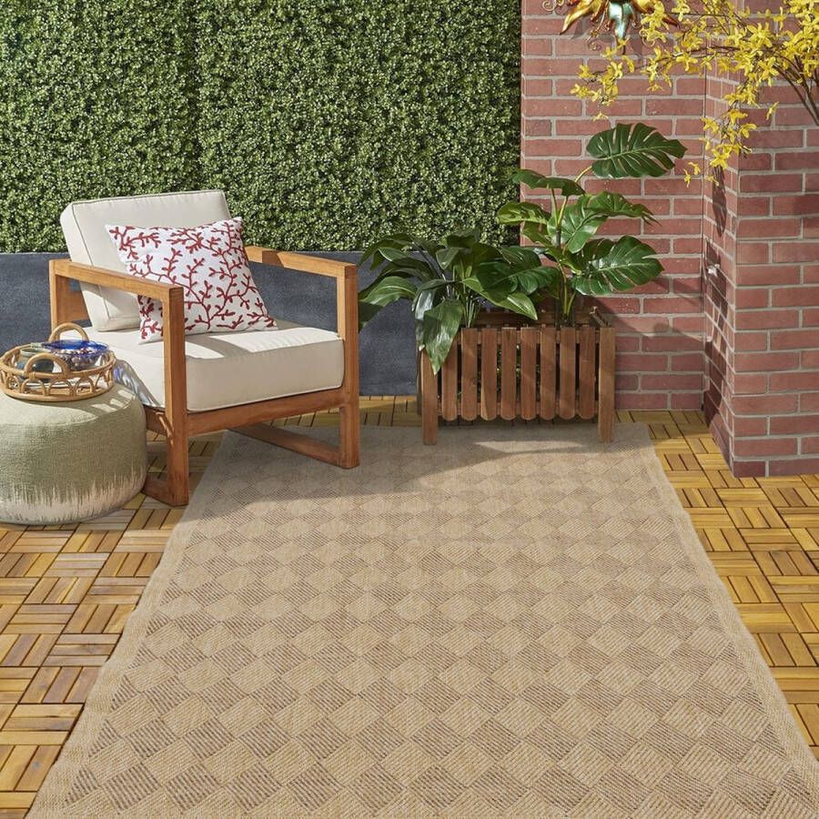 Flycarpets Lucia Naturel Sisal Buitenkleed Voor Binnen & Buiten Vloerkleed Beige 120x170 cm