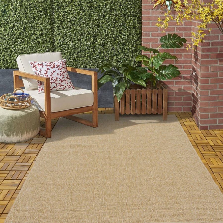 Flycarpets Lucia Naturel Sisal Buitenkleed Voor Binnen & Buiten Vloerkleed Beige 160x230 cm