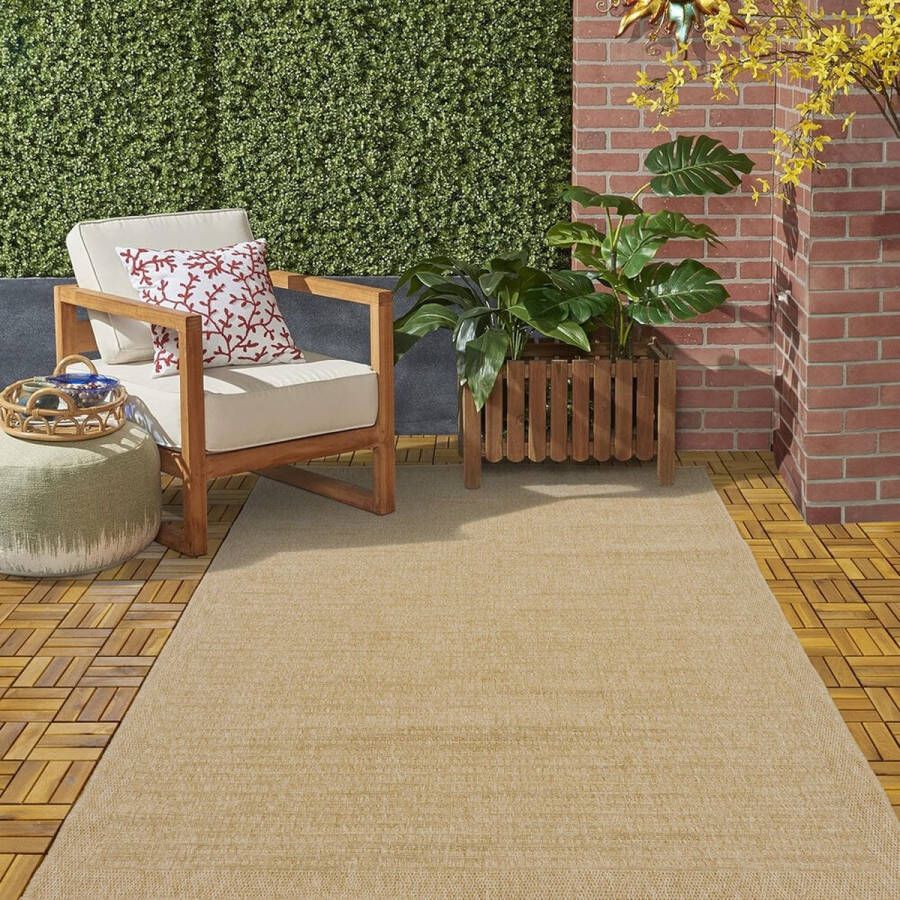 Flycarpets Lucia Naturel Sisal Buitenkleed Voor Binnen & Buiten Vloerkleed Beige 280x370 cm