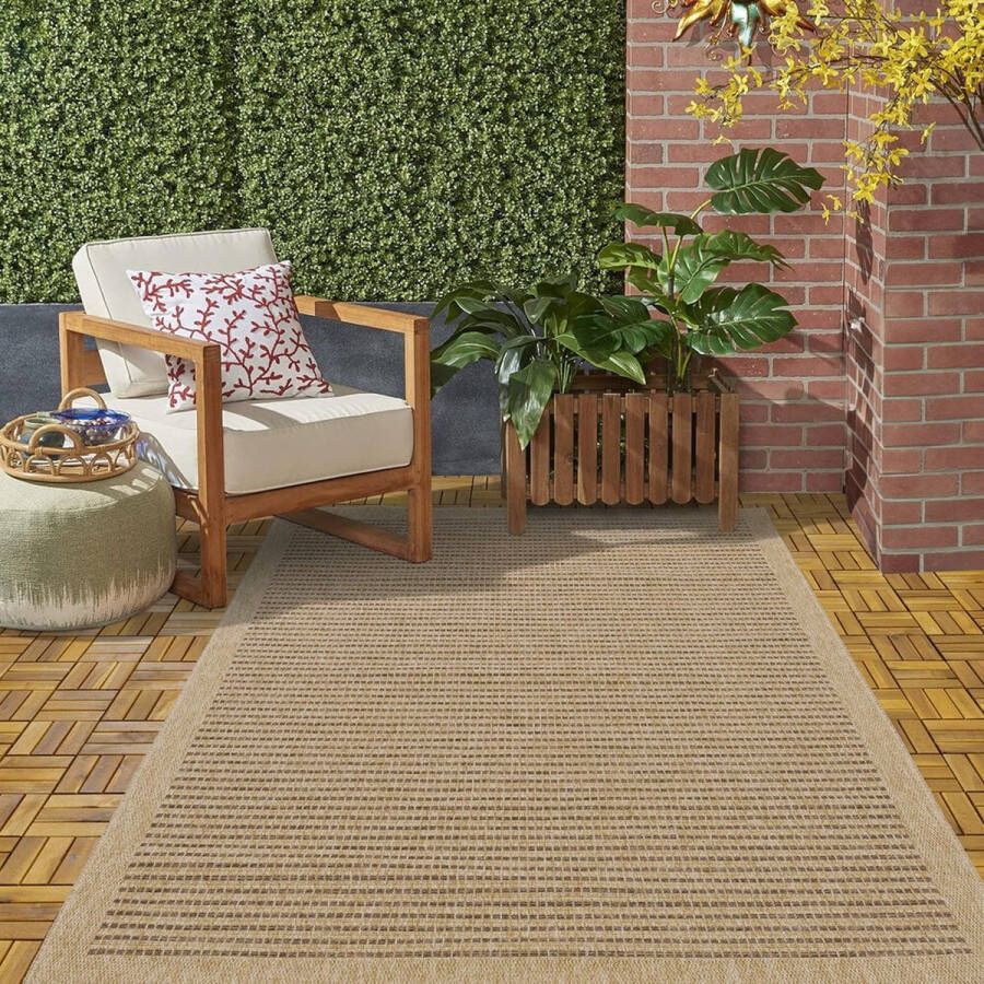 Flycarpets Lucia Naturel Sisal Buitenkleed Voor Binnen & Buiten Vloerkleed Beige 80x250 cm