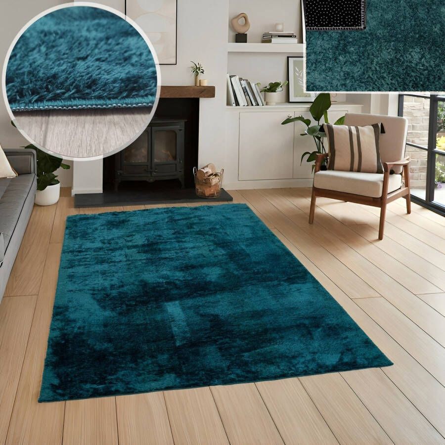 Flycarpets Malaga Wasbaar Vloerkleed Groen Laagpolig Tapijt Woonkamer 160x220 cm - Foto 2