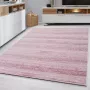 Flycarpets Marlon Vloerkleed Effen Gestreept Roze Laagpolig 80x300 cm - Thumbnail 1