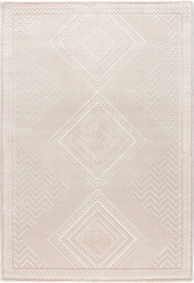 Flycarpets Mion Modern Gestreept Vloerkleed Beige 160x230 cm