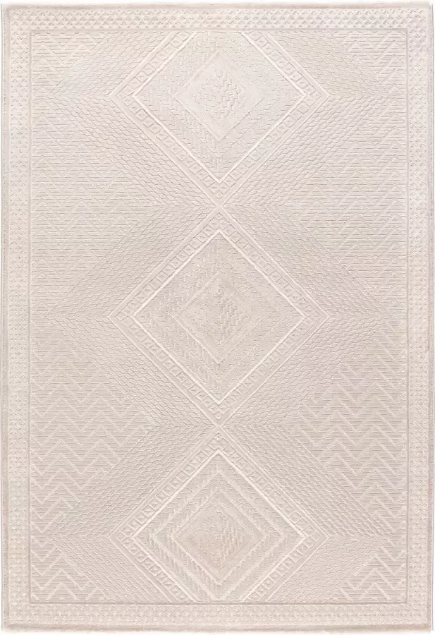 Flycarpets Mion Modern Gestreept Vloerkleed Beige 120x170 cm