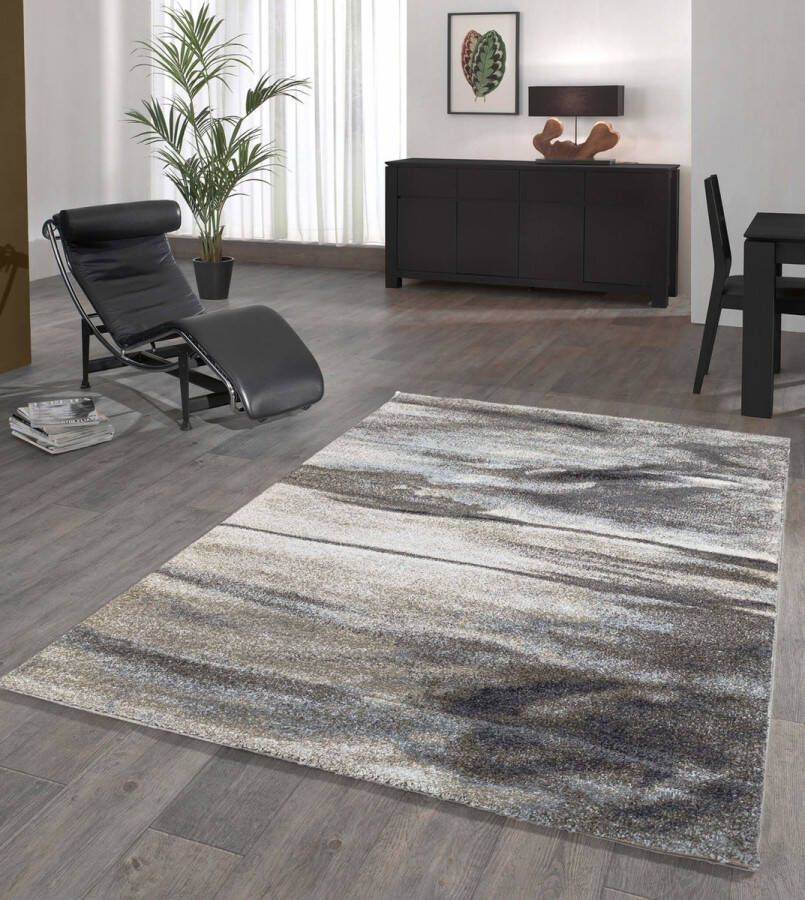 Flycarpets Nida Modern Vloerkleed Grijs Bruin Beige Designer 160x230 cm