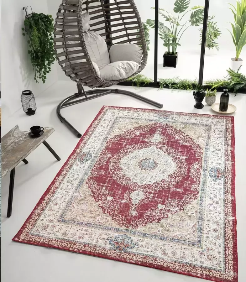 flycarpets NINOVA VINTAGE ROOD VLOERKLEED WASBAAR