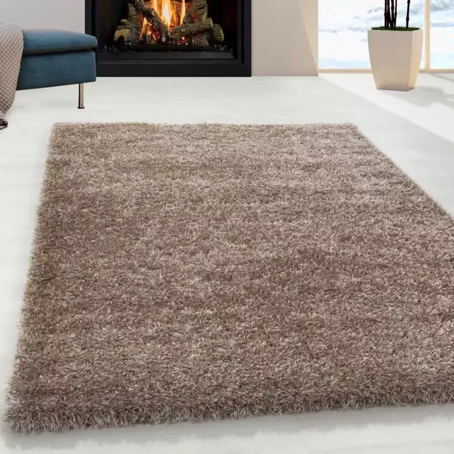 Flycarpets Nox Vloerkleed Hoogpolig Taupe 120x170 cm Woonkamer Tapijt