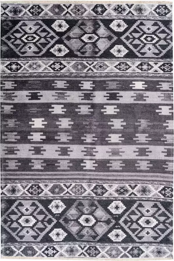 Flycarpets Nysa Vintage Binnen & Buiten Wasbaar Vloerkleed Grijs 200x290 cm