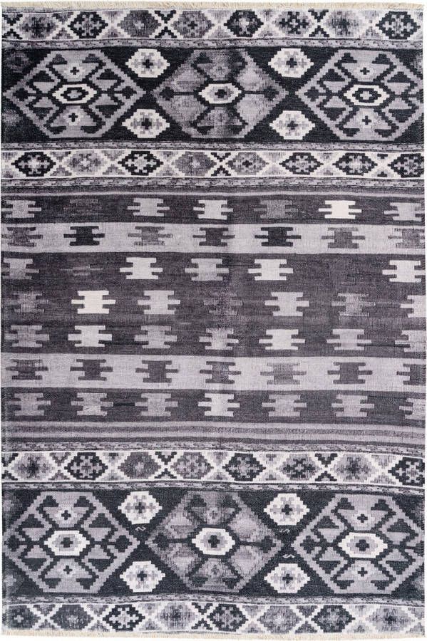 Flycarpets Nysa Vintage Binnen & Buiten Wasbaar Vloerkleed Grijs 115x170 cm