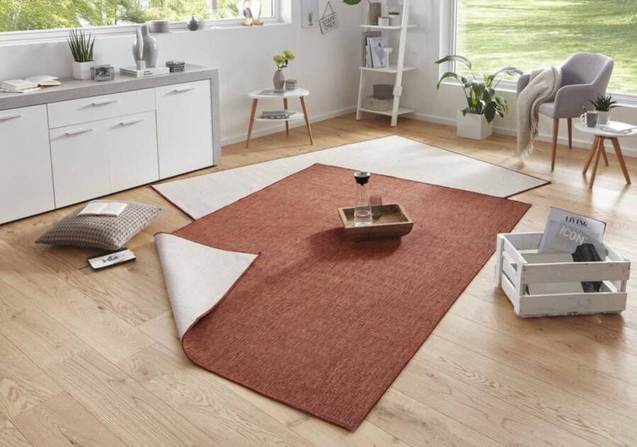 Flycarpets Rond Omkeerbaar Vloerkleed Binnen & Buitenkleed Miami- Terra 140 cm - Foto 2