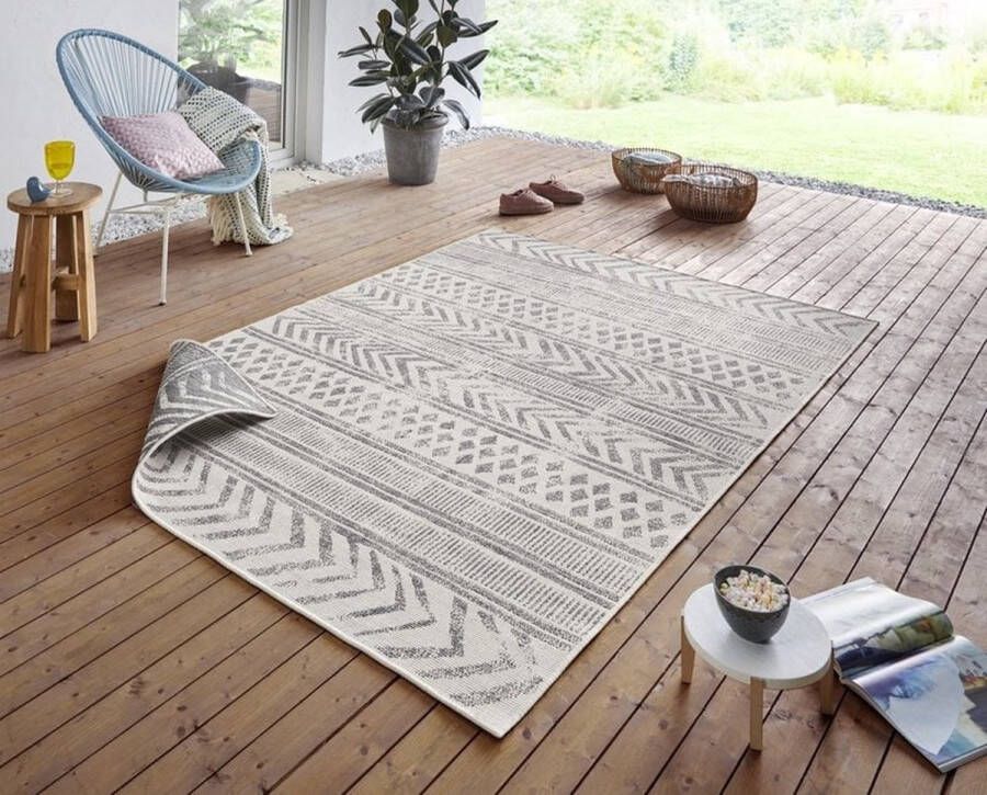 Flycarpets Omkeerbaar Vloerkleed Biri Grijs Creme 160x230 cm