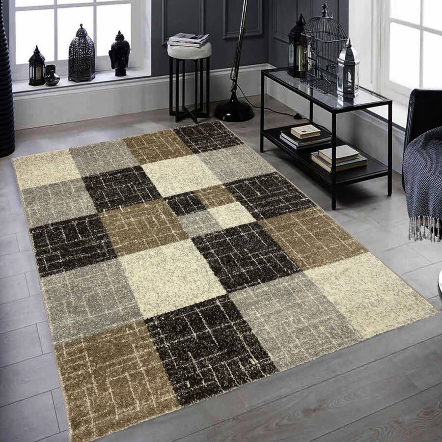 flycarpets PIETRO MODERN BEIGE VLOERKLEED GEBLOKT